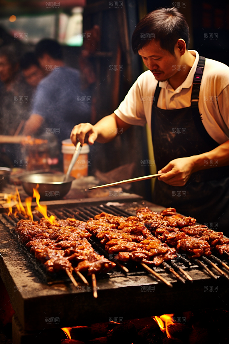 BBQ烧烤聚会肉类摄影图