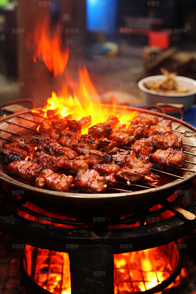 BBQ烧烤火辣广告摄影图