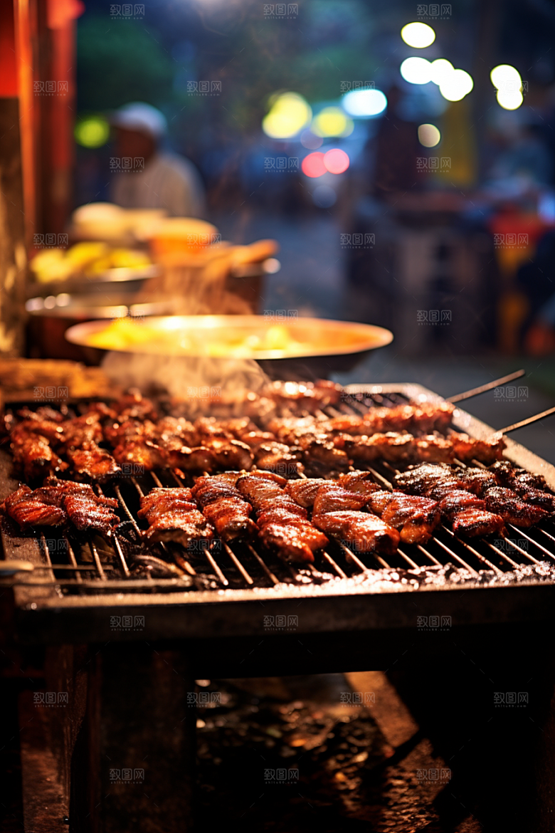 BBQ烧烤广告肉食摄影图