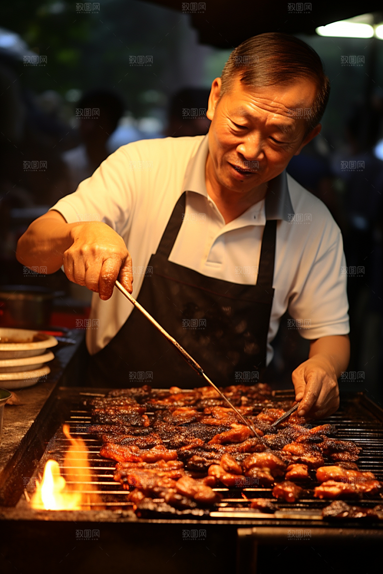BBQ烧烤烤串火热摄影图