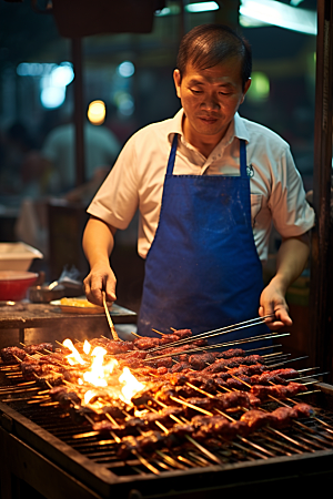 BBQ烧烤聚会聚餐摄影图