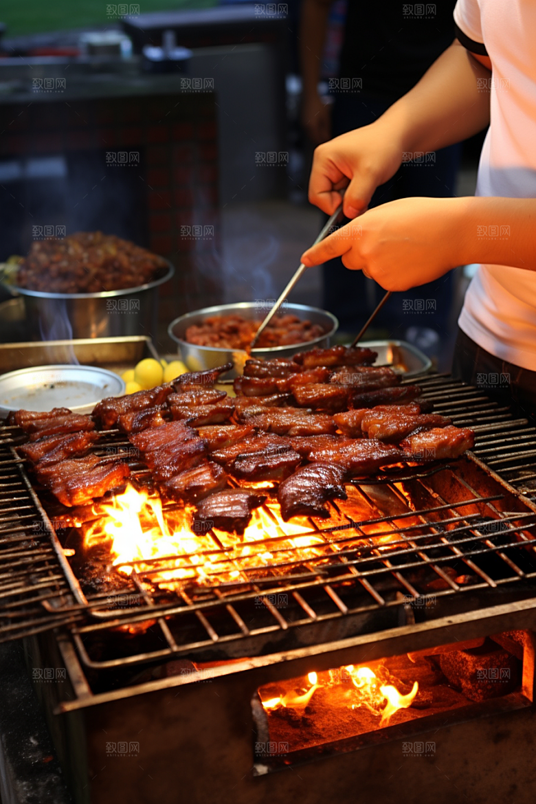 BBQ烧烤美味聚餐摄影图