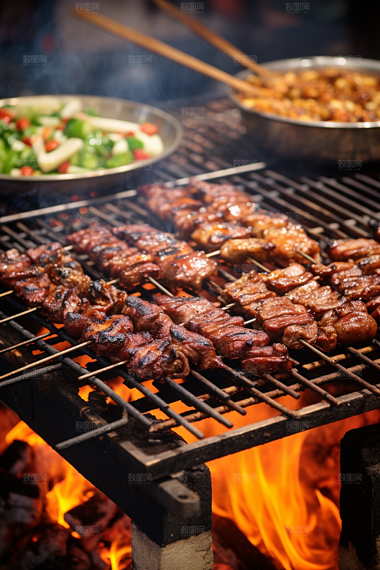 BBQ烧烤美味聚会摄影图