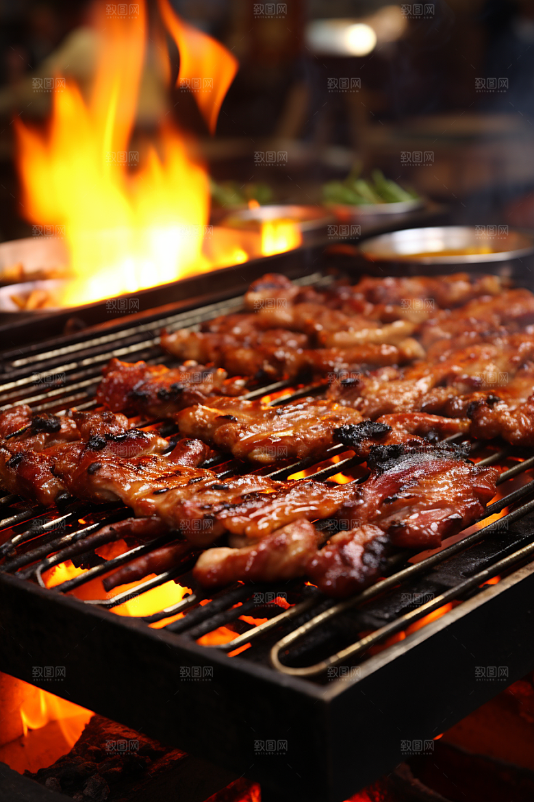 BBQ烧烤肉类美味摄影图