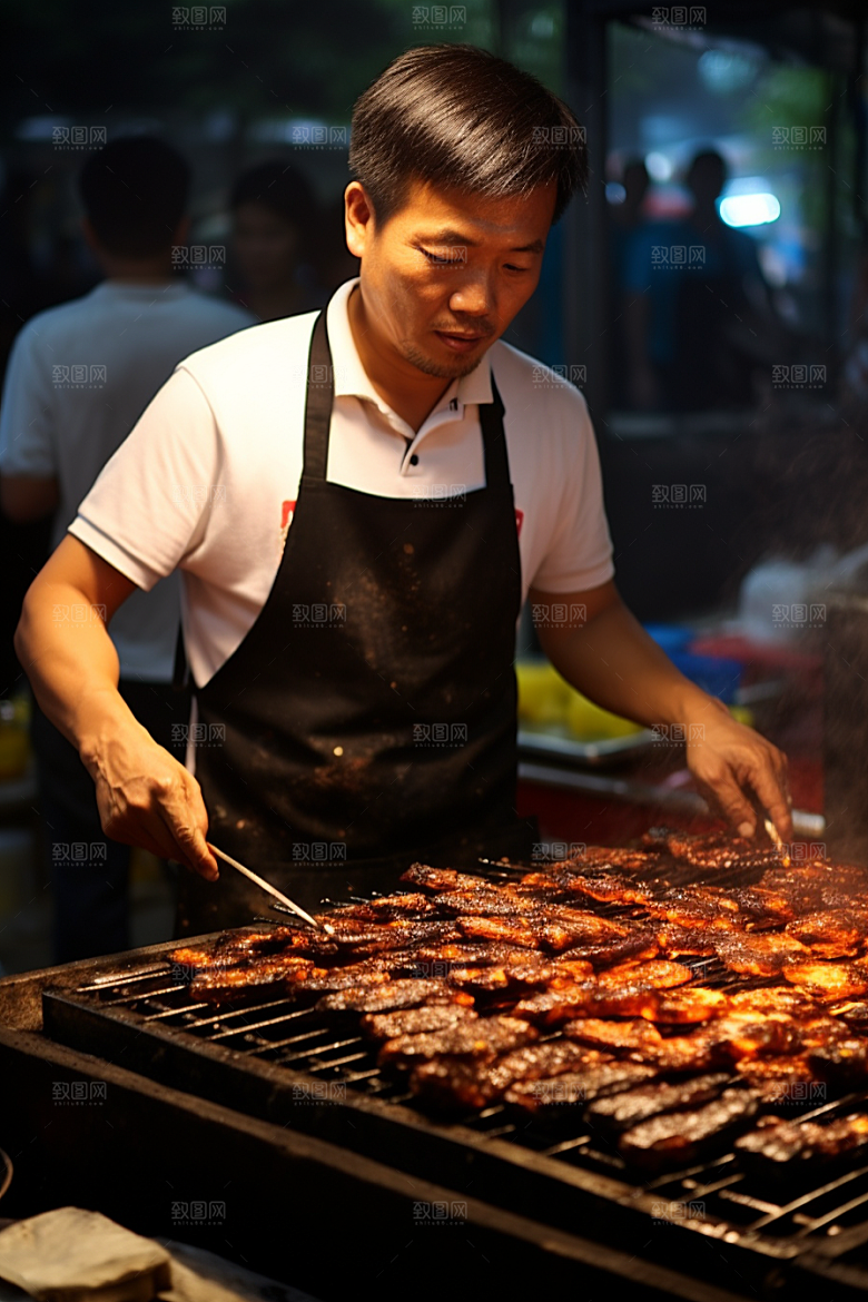 BBQ烧烤美味聚餐摄影图