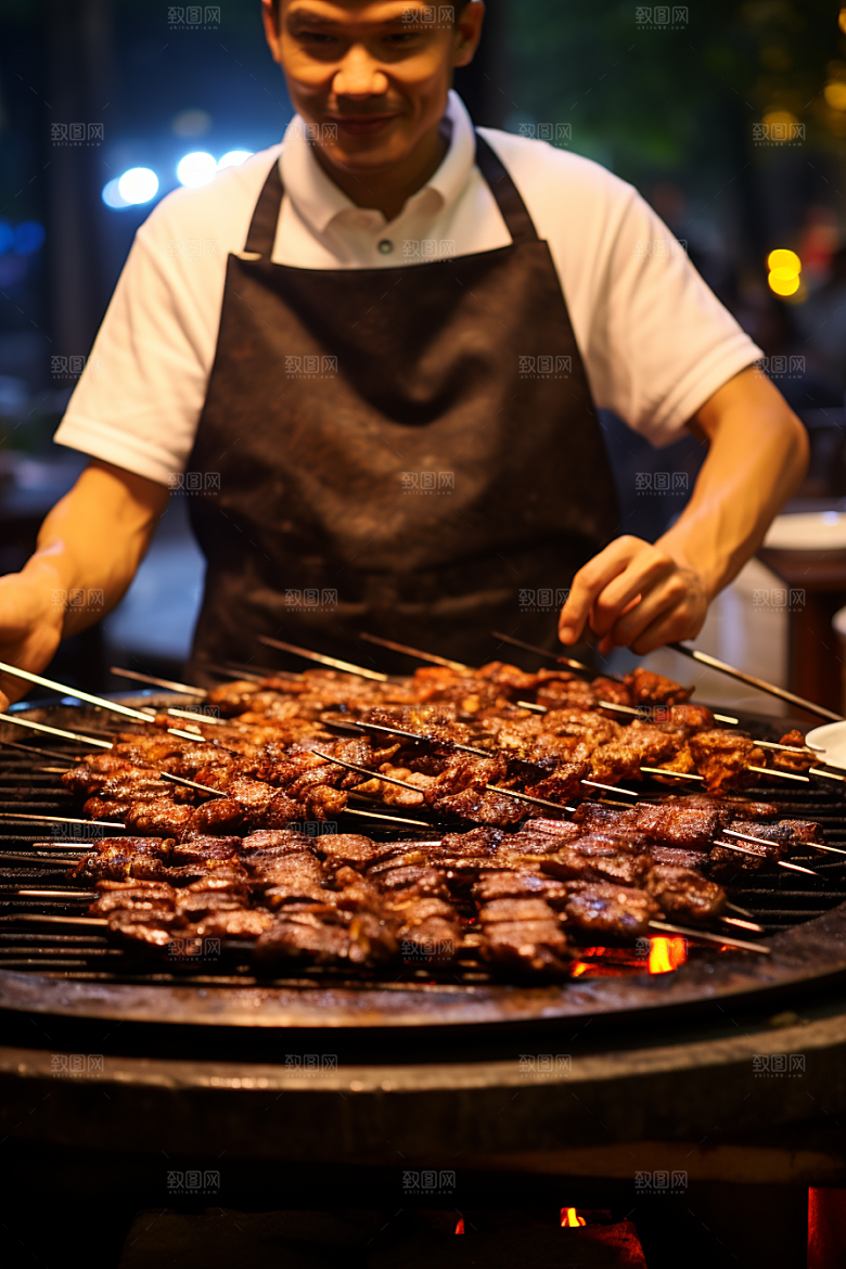BBQ烧烤肉串烤串摄影图