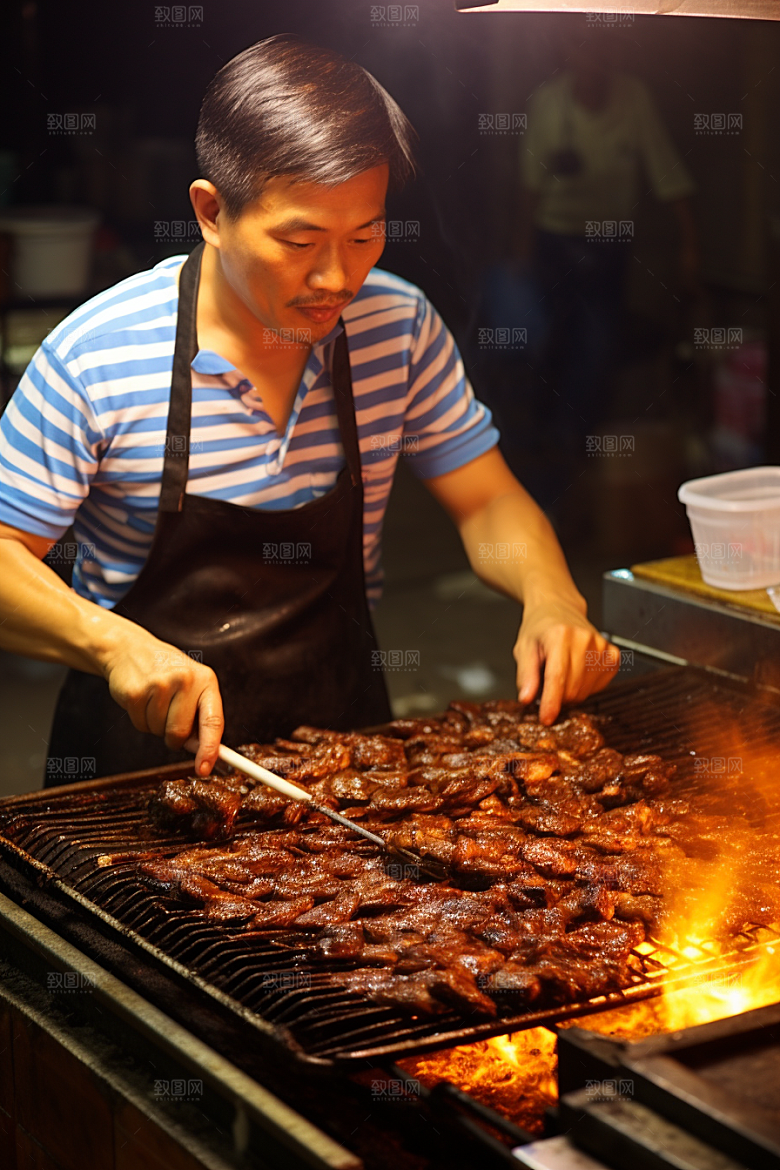 BBQ烧烤美味火热摄影图