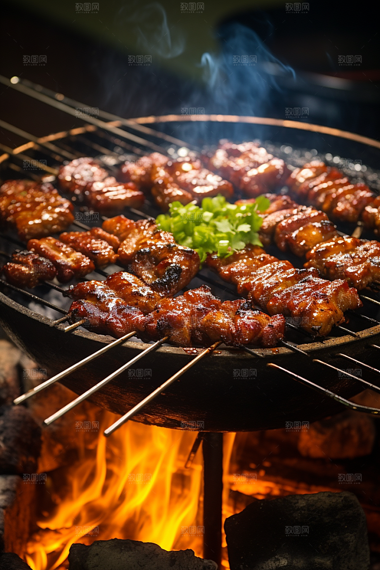 BBQ烧烤火辣火热摄影图