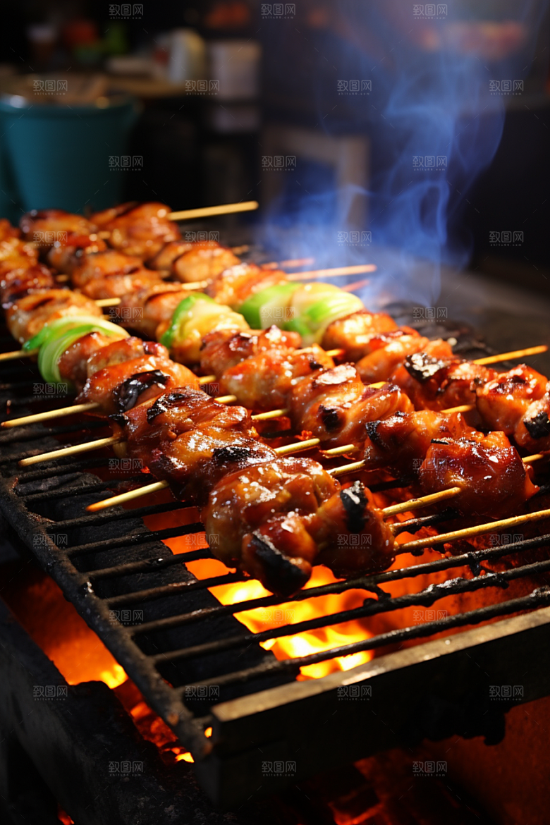 BBQ烧烤聚餐美味摄影图
