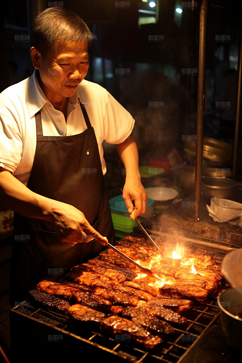 BBQ烧烤广告火辣摄影图