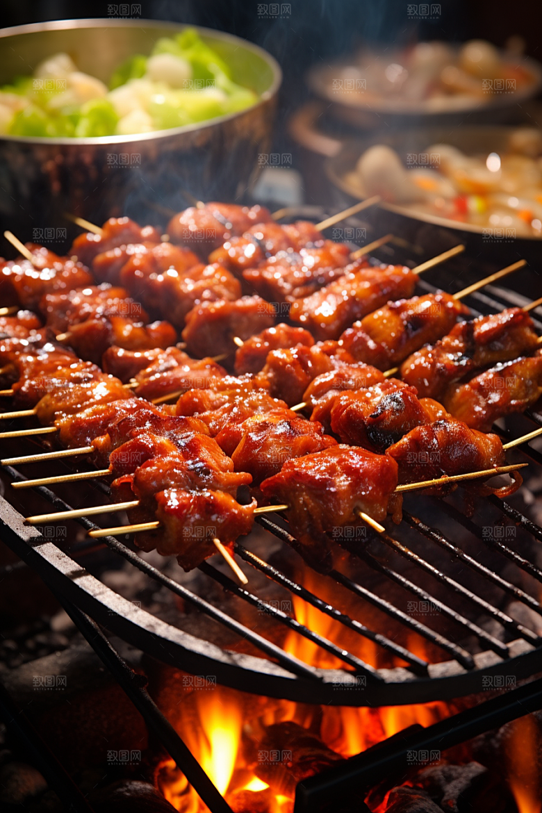 BBQ烧烤火辣聚会摄影图