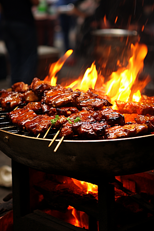 BBQ烧烤肉食广告摄影图