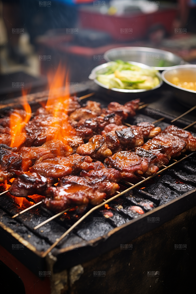 BBQ烧烤高清烤串摄影图