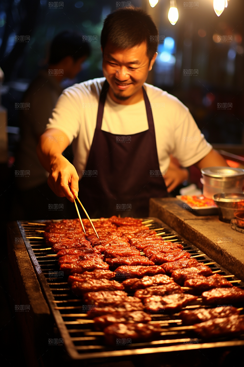 BBQ烧烤肉串烤串摄影图