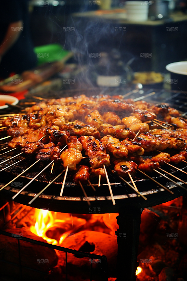 BBQ烧烤美味肉类摄影图