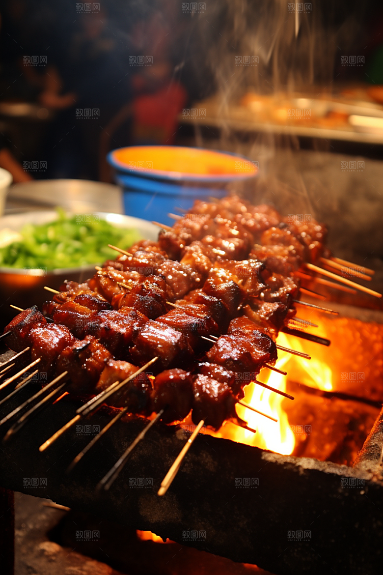 BBQ烧烤美食美味摄影图