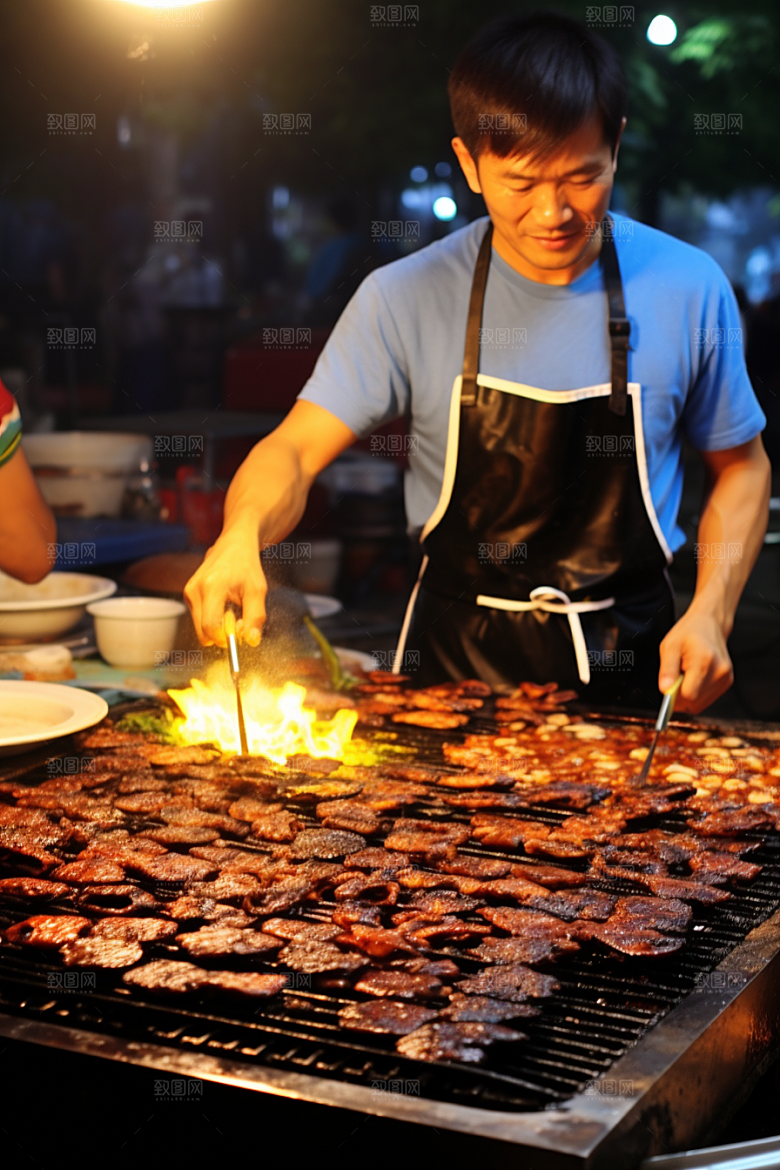 BBQ烧烤聚餐高清摄影图