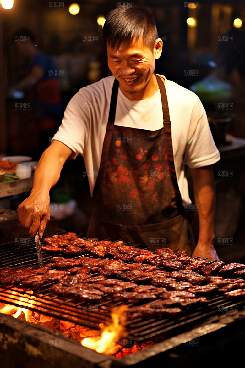BBQ烧烤烤串聚会摄影图