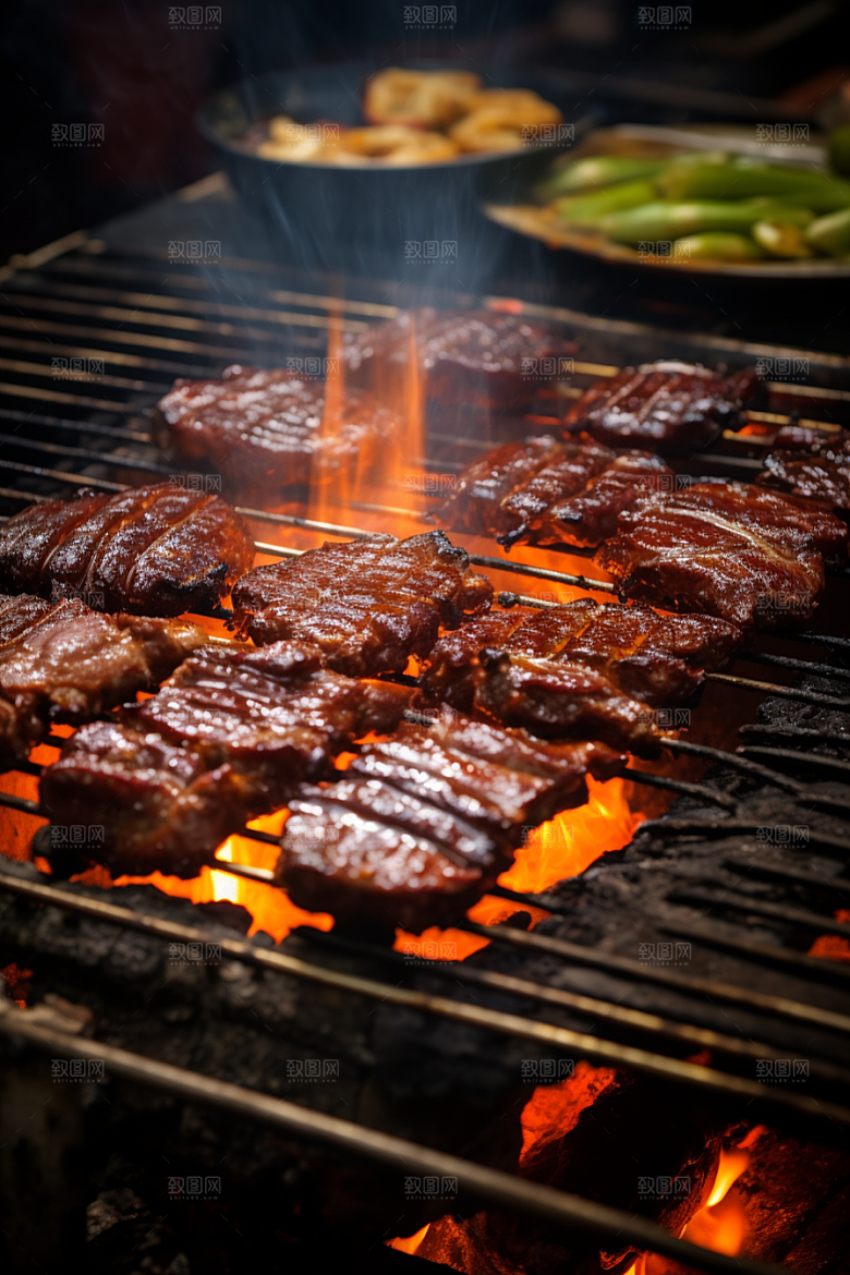 BBQ烧烤聚会美味摄影图