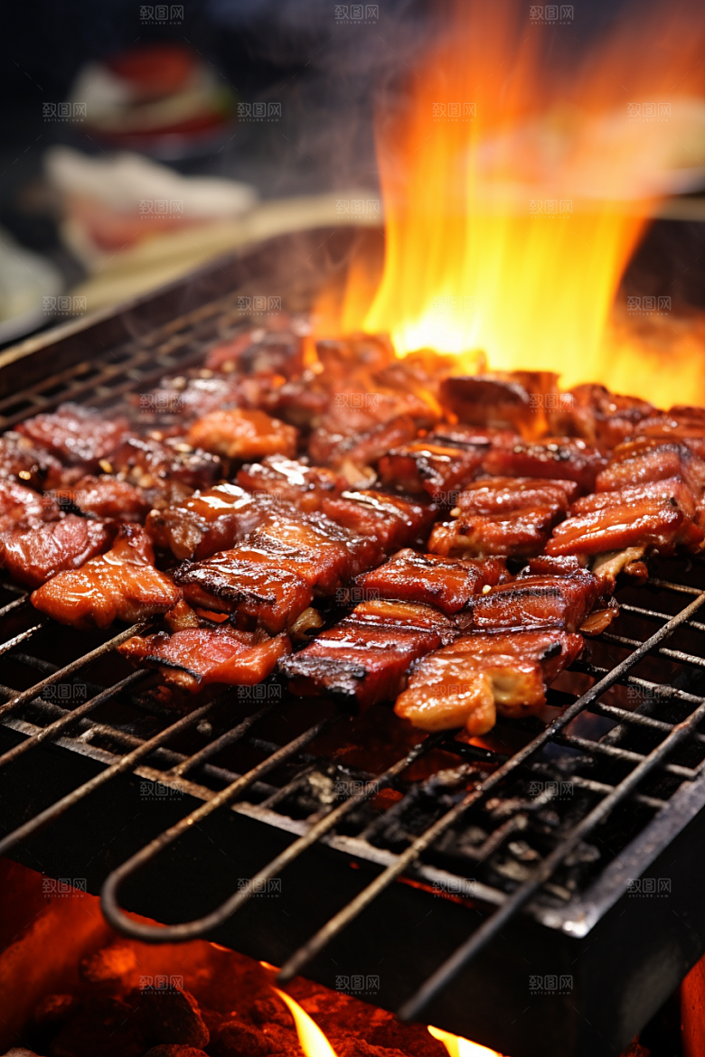 BBQ烧烤美味聚餐摄影图