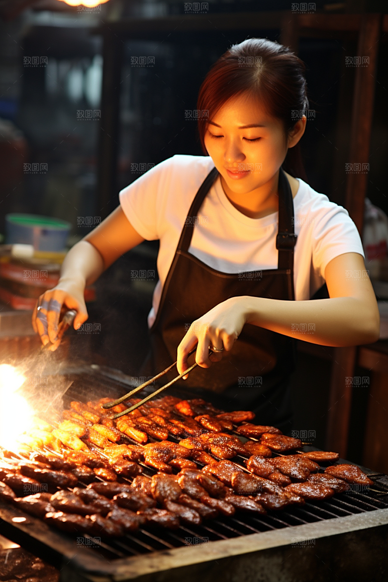 BBQ烧烤肉食美味摄影图