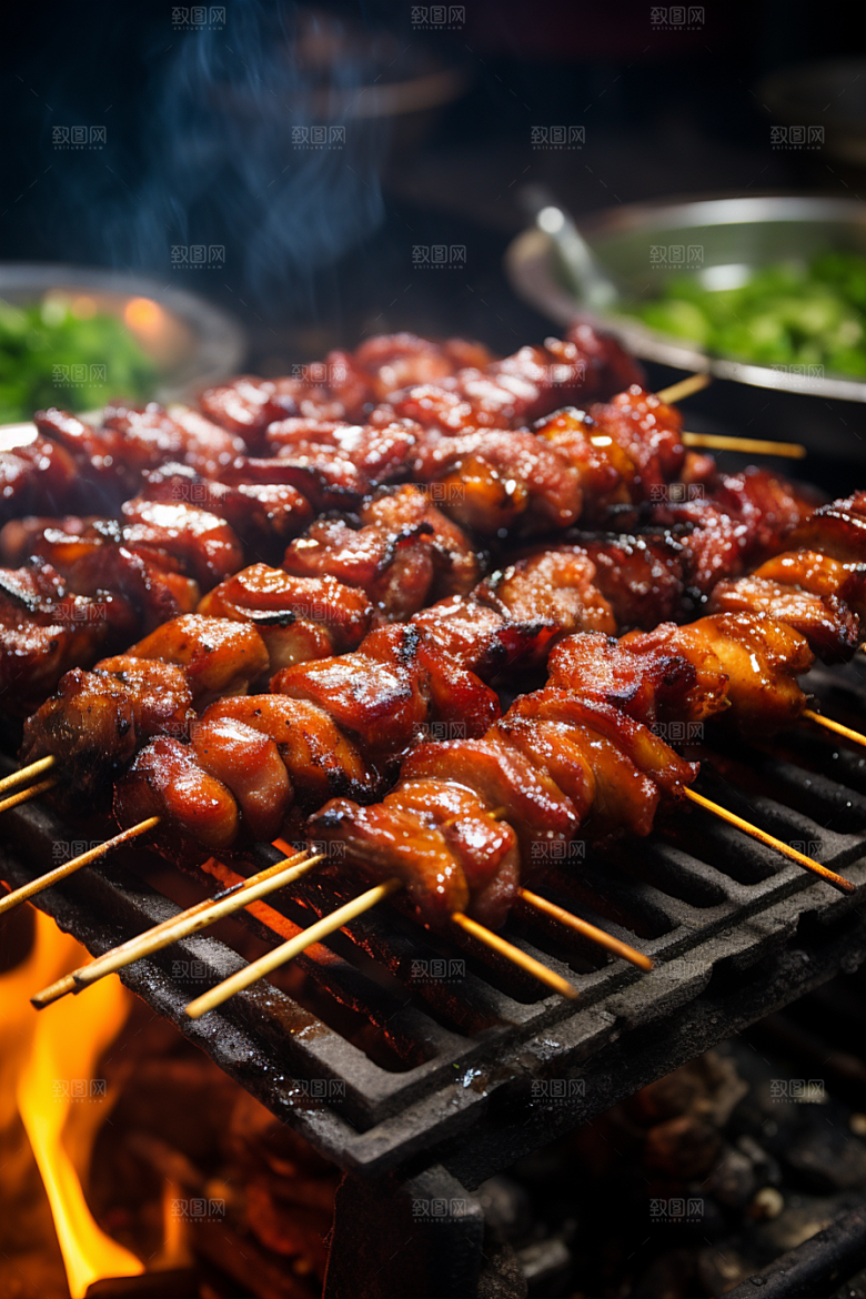 BBQ烧烤肉类肉食摄影图