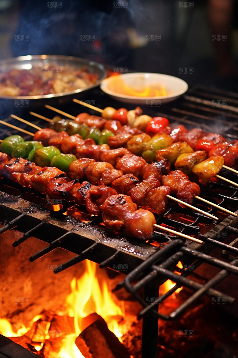 BBQ烧烤肉类美食摄影图