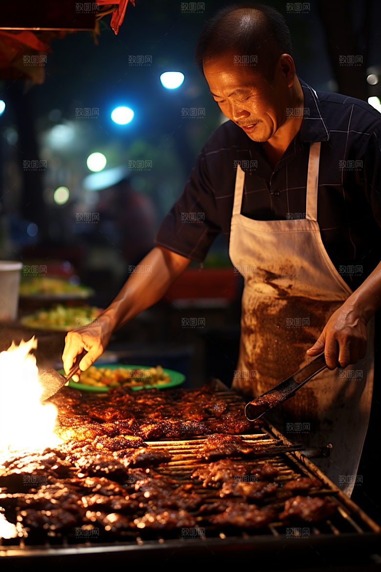 BBQ烧烤广告美食摄影图