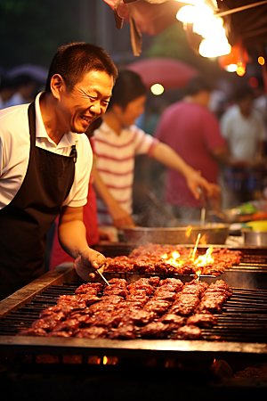 BBQ烧烤肉类火热摄影图