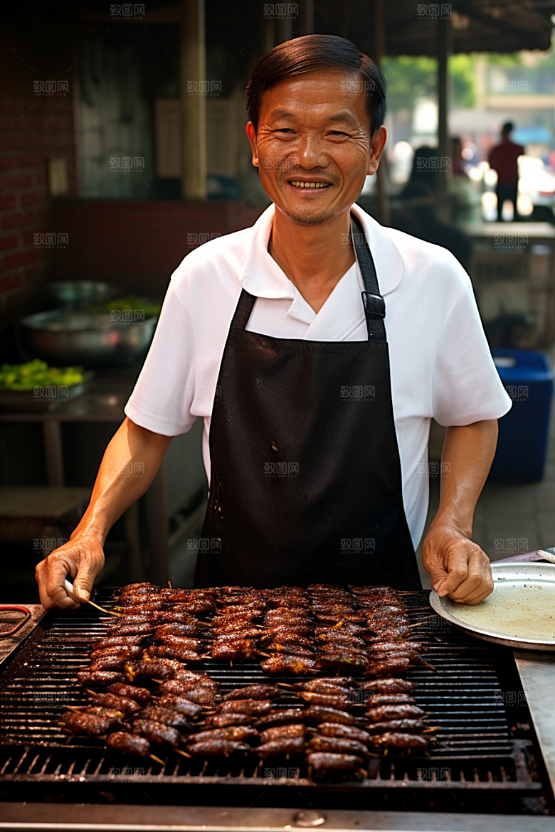 BBQ烧烤美味肉串摄影图