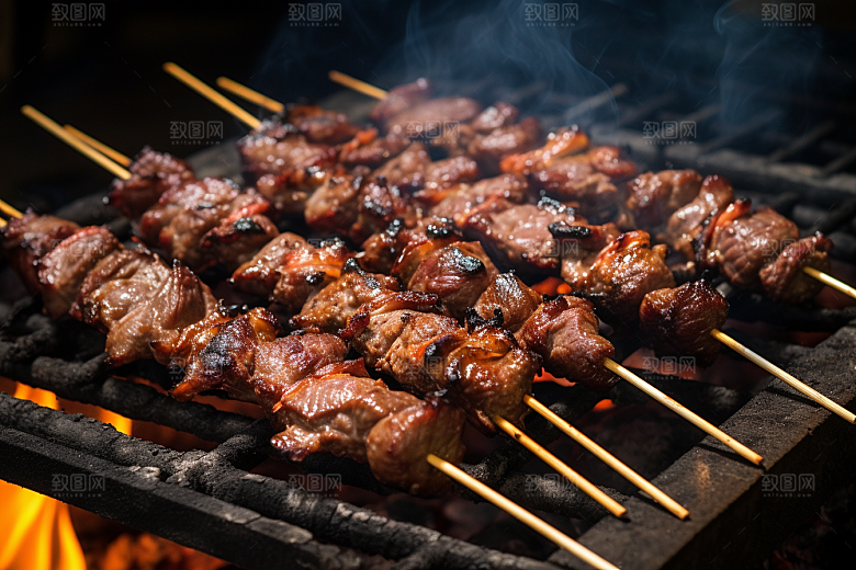 BBQ烧烤火热聚餐摄影图