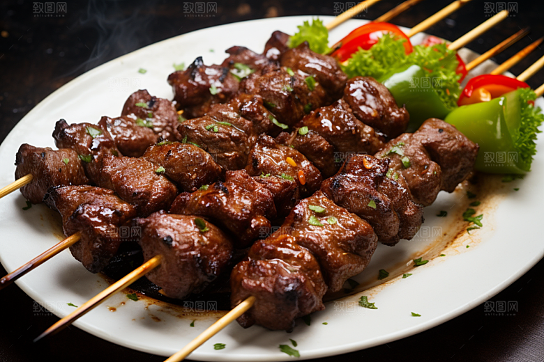 BBQ烧烤美食火辣摄影图