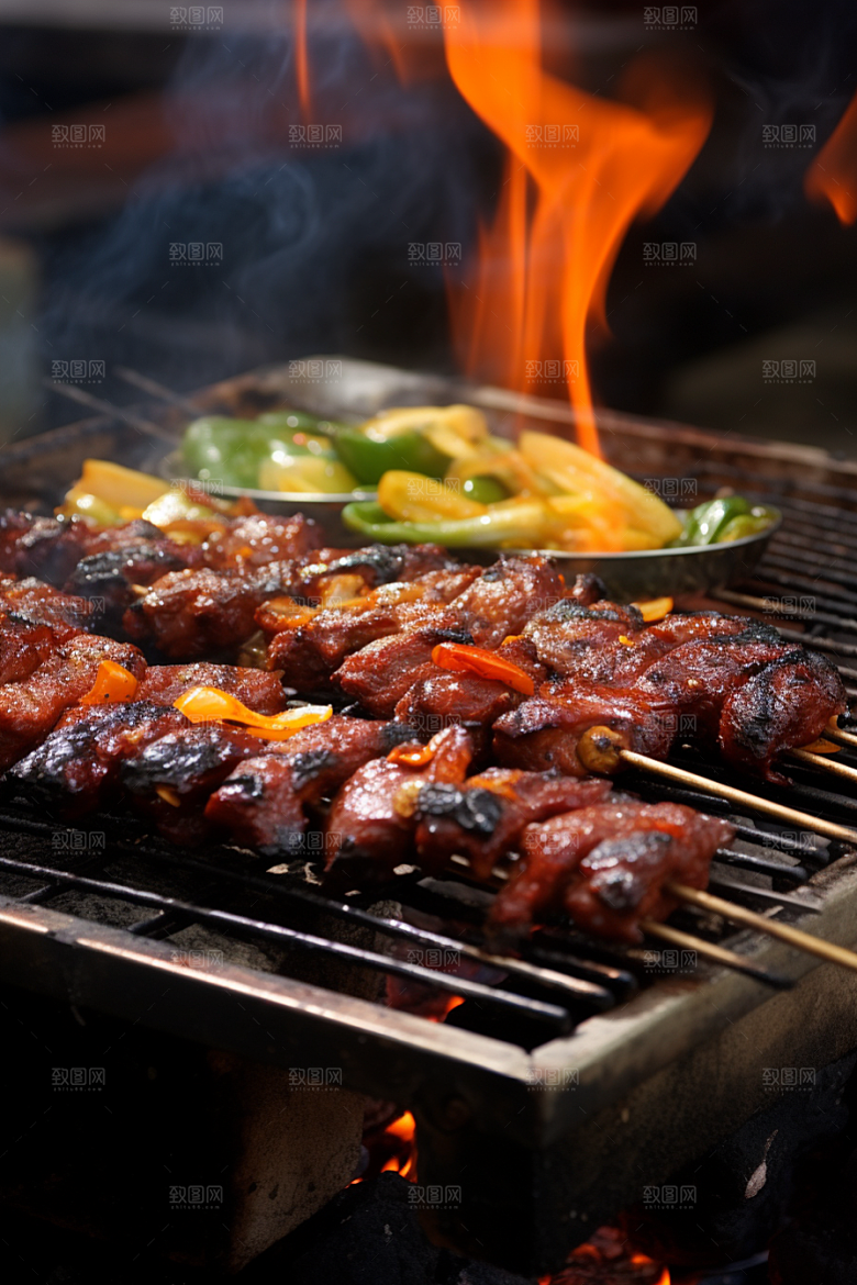 BBQ烧烤高清聚餐摄影图