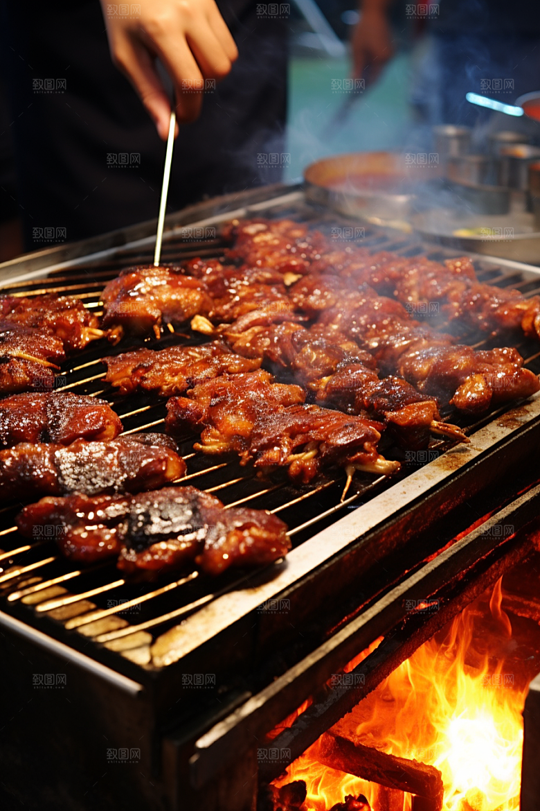 BBQ烧烤肉食美味摄影图