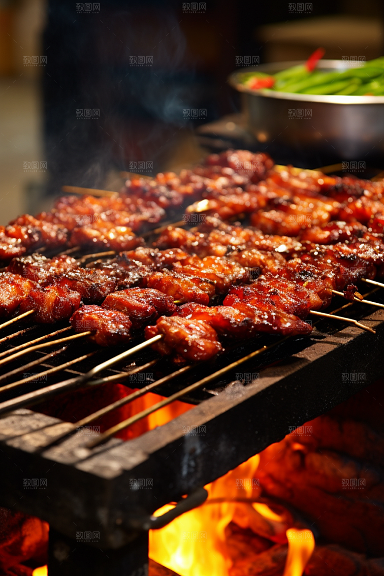 BBQ烧烤火热高清摄影图