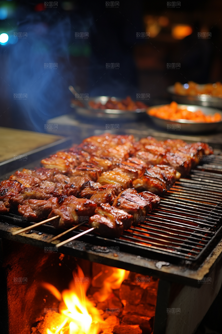 BBQ烧烤广告火辣摄影图