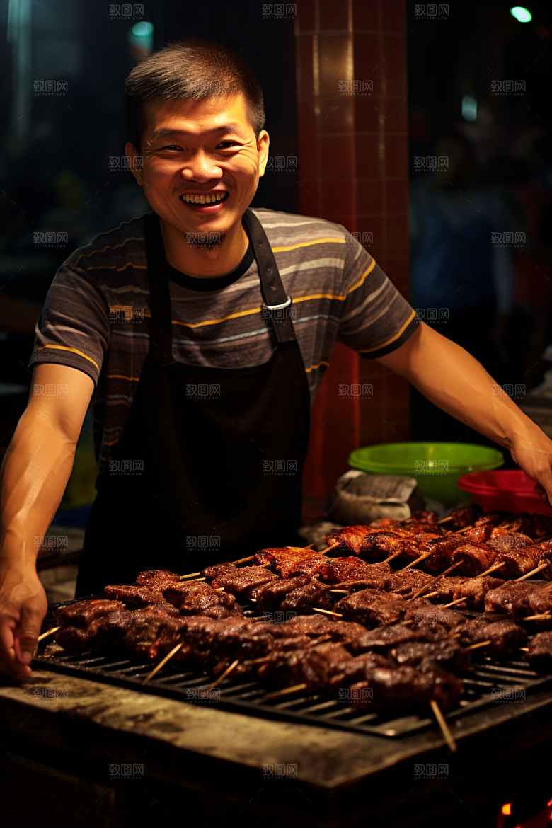 BBQ烧烤聚餐肉食摄影图