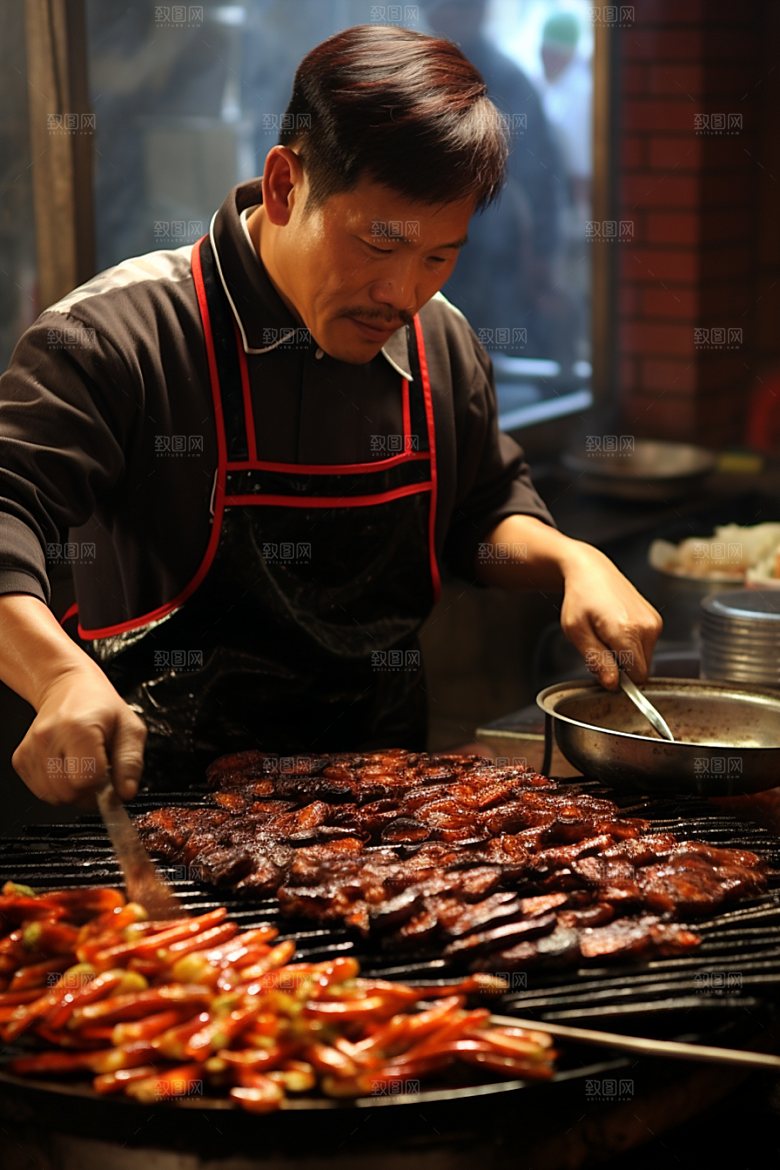 BBQ烧烤美味火辣摄影图