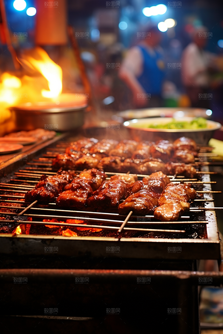 BBQ烧烤美味聚会摄影图