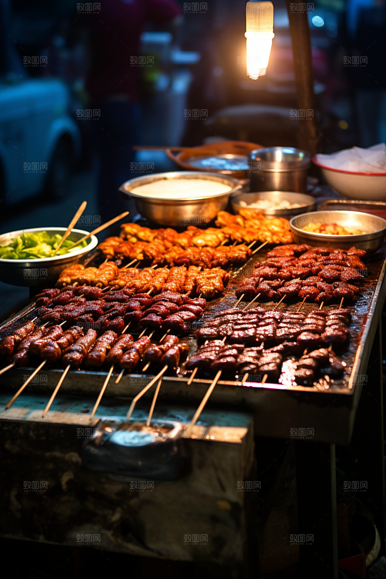 BBQ烧烤火辣美味摄影图