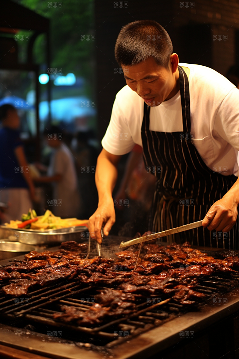 BBQ烧烤广告肉食摄影图