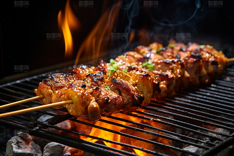 BBQ烧烤火辣美食摄影图