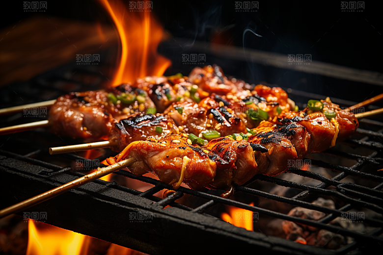 BBQ烧烤美味火辣摄影图