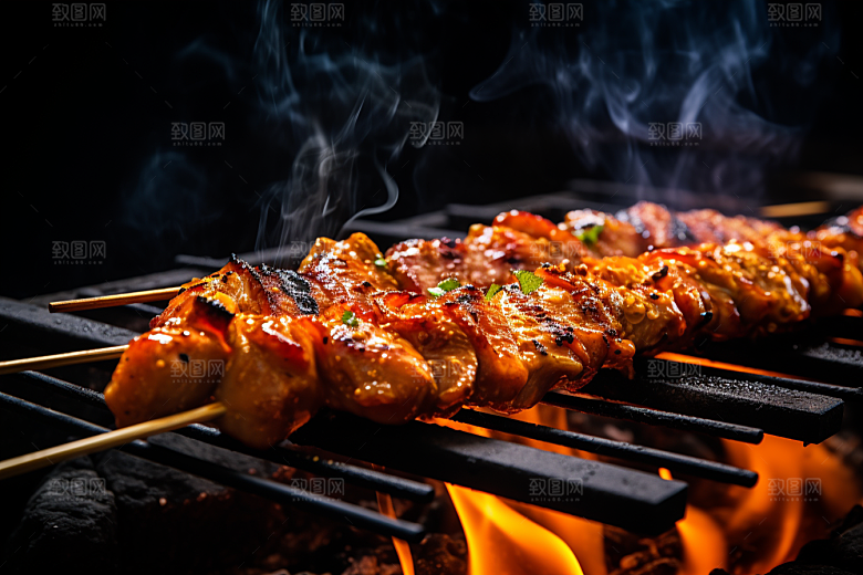 BBQ烧烤美食肉食摄影图