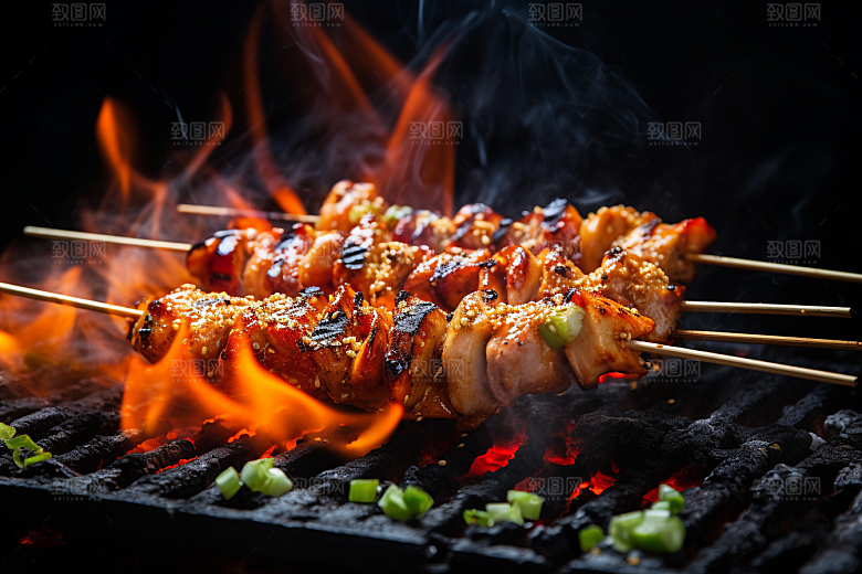 BBQ烧烤火辣聚餐摄影图
