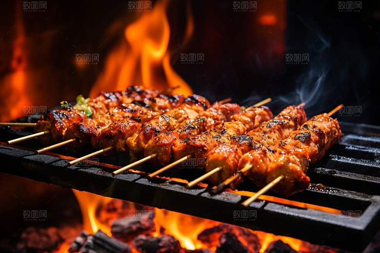 BBQ烧烤火辣美味摄影图