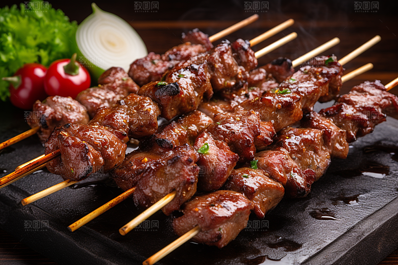 BBQ烧烤美食肉类摄影图
