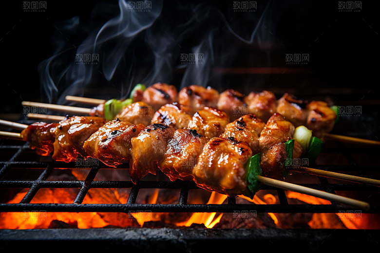 BBQ烧烤火热肉类摄影图