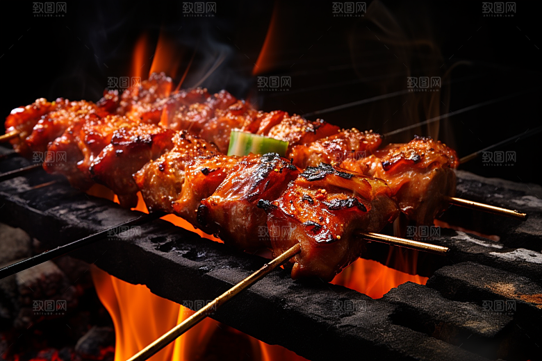 BBQ烧烤广告火辣摄影图