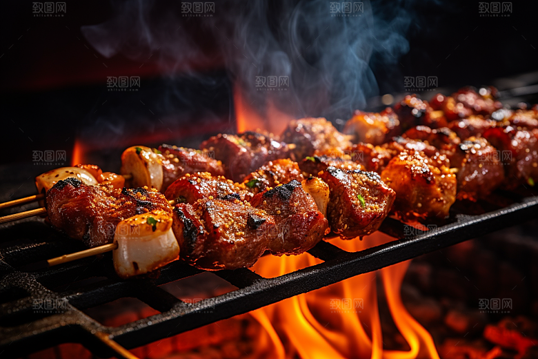 BBQ烧烤美味火热摄影图